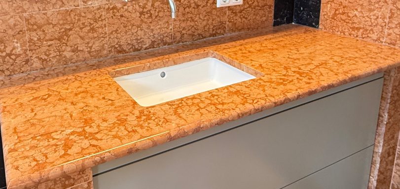 Polierte Marmorplatte Rosa Verona